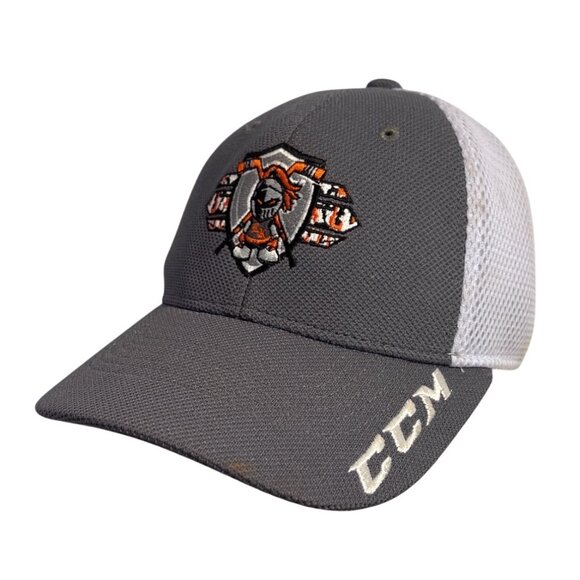 CCM Hockey Mesh Back Cap Embroidered Logo & Number 16 Gray/White Adjustable Hat - Picture 1 of 9